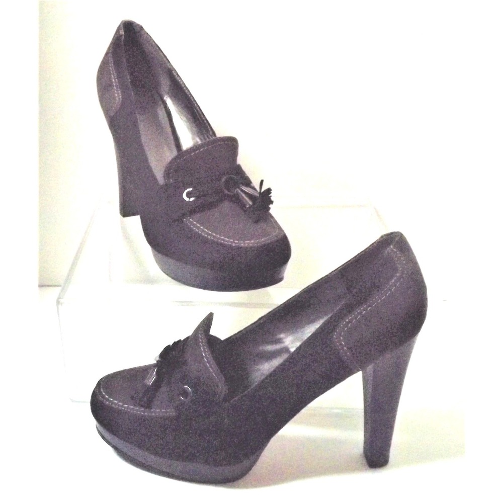 Cato Shoes Womens Faux Suede Look Heel Brown Size 10 M Tassel